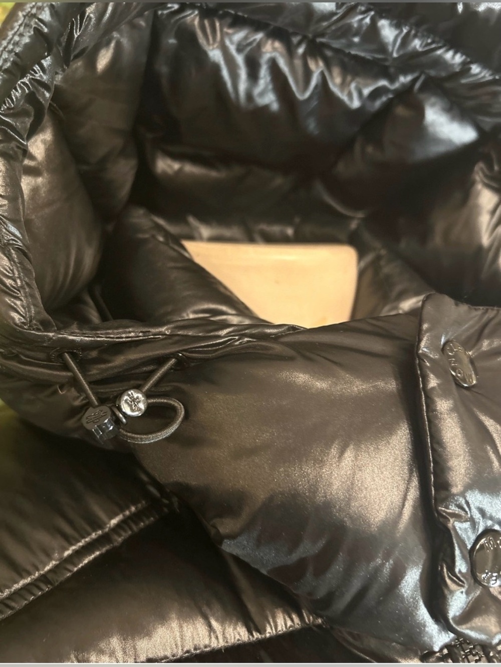 Moncler Bormes Authentic Shiny Black Puffer Hooded Vest | Size: 2 (SOLD) - Picture 10 of 15